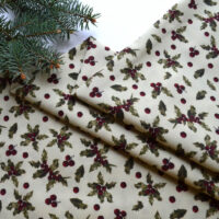 Штучна бавовна гостролист на бежевому 36*50см TKC022