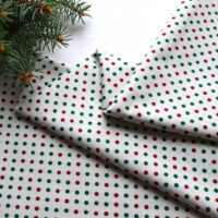 Бавовняна тканина для рукоділля бордоаий та зелений горох TKK031 36*50см