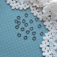 Півкільце для лялькового одягу чорне срібло 5мм за 4шт FR003