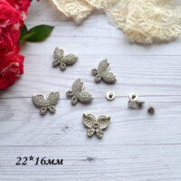 Декоративний болт Метелик срібло 16*22мм FR005