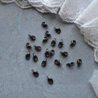 Карабін для лялькових аксесуарів Чорне срібло 10*6мм 4 шт FR022