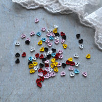 Міні Ґудзики металеве серце мікс 4.5мм 10шт B337