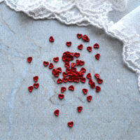 Міні Ґудзики металеве серце червоне 4.5мм 10шт B342