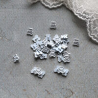 Міні Ґудзики Ведмежатко білий 7мм 10шт B345