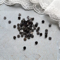 Міні Ґудзик на ніжці плоский чорне срібло 5мм 10шт B350