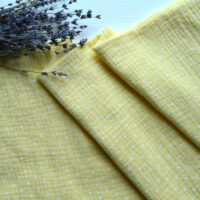 Муслін тоненька жата бавовна жовта в горошок Відріз 34*25см MUS113