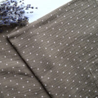 Муслін тоненька жата бавовна жовта в горошок Відріз 34*25см MUS114