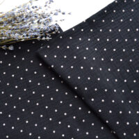 Муслін тоненька жата бавовна чорна в горошок Відріз 34*25см MUS117