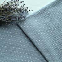 Муслін тоненька жата бавовна блакитна в горошок Відріз 34*25см MUS120
