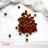 Люверси для взуття ляльки 2.5 мм червоний 20шт L227