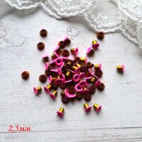 Люверси для взуття ляльки 2.5 мм малиновий 20шт L228
