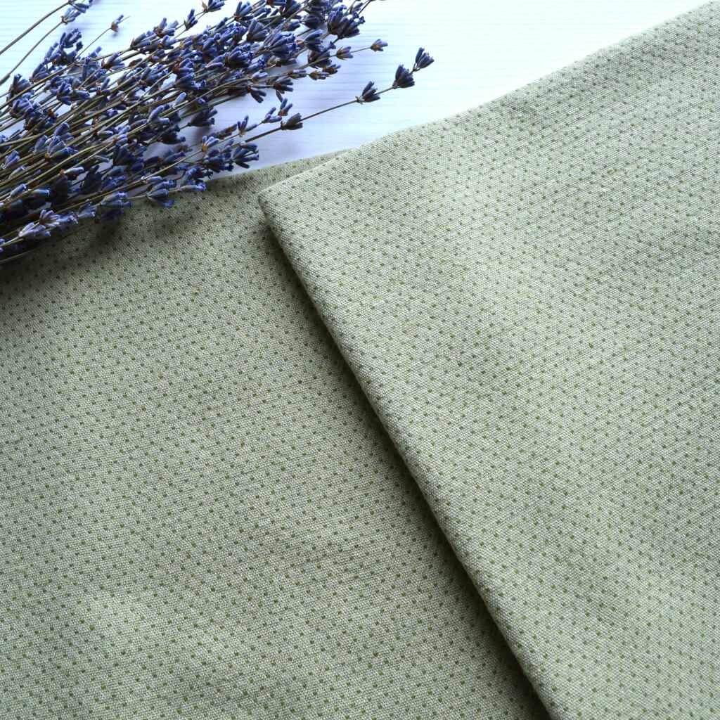 Японська фактурна бавовна світло зелена в крапочку Відріз 24*35см TKY002 • tky002 Японська фактурна бавовна світло зелена в крапочку Відріз 24*35см TKY002