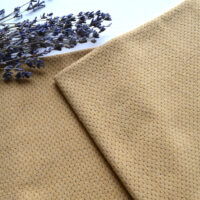 Японська фактурна бавовна темно жовта в крапочку Відріз 24*35см TKY003