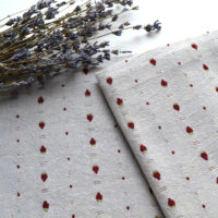 Японська фактурна бавовна Полуничка на сірому Відріз 24*35см TKY023