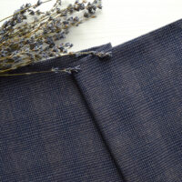 Японська фактурна бавовна темно-синя в клітинку Відріз 24*35см TKY036