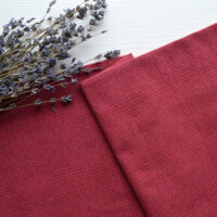 Японська фактурна бавовна світло-бордова в клітинку Відріз 24*35см TKY038