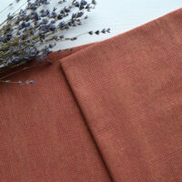 Японська фактурна бавовна помаранчева в клітинку Відріз 24*35см TKY041