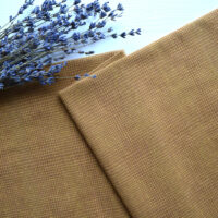 Японська фактурна бавовна гірчична в клітинку Відріз 24*35см TKY043