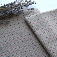 Японська фактурна бавовна світло-сіра в квадратики Відріз 24*35см TKY049