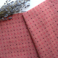 Японська фактурна бавовна червона в квадратики Відріз 24*35см TKY052