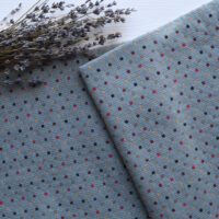 Японська фактурна бавовна блакитна в квадратики Відріз 24*35см TKY054