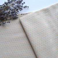 Японська фактурна бавовна в горошок світло-бежева Відріз 24*35см TKY106