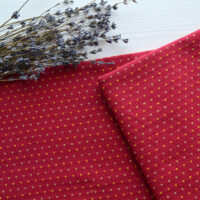 Японська фактурна бавовна в горошок червона Відріз 24*35см TKY108