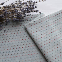 Японська фактурна бавовна в горошок блакитна Відріз 24*35см TKY109