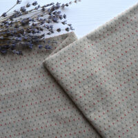Японська фактурна бавовна в горошок сіро-бежева Відріз 24*35см TKY112
