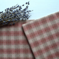 Японська фактурна бавовна у велику клітинку червона Відріз 24*35см TKY118