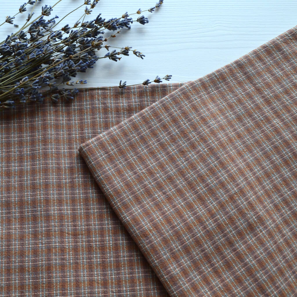 Японська фактурна бавовна коричневий в клітинку Відріз 24*35см TKY165 • tky165 Японська фактурна бавовна коричневий в клітинку Відріз 24*35см TKY165