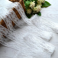 Мереживо з трояндами Біле синтетика 28 мм M127