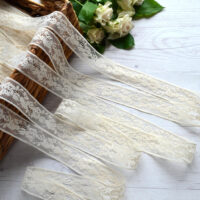 Мереживо з трояндами бежевий синтетика 28 мм M128