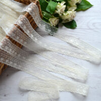 Мереживо тонке бежеве синтетика 24 мм M341