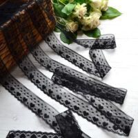 Мереживо тонке чорне синтетика 24 мм M343