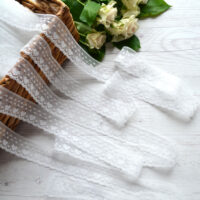 Мереживо тонке теплий білий синтетика 24 мм M344