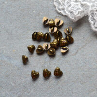 Міні ґудзики Сердечко на ніжці Бронза 6мм 10шт B237