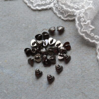 Міні ґудзики Сердечко на ніжці Чорне срібло 6мм 10шт B238