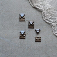 Міні замочок застібка для валізи сумочки 8*9мм Чорне срібло 1 набір FR054