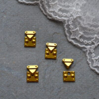 Міні замочок застібка для валізи сумочки 8*9мм Золото 1 набір FR055