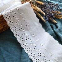 Мереживо на батисті прошва Теплий білий ширина 120мм MPR138