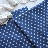 Тоненький джинс для одягу ляльки зірочки 10*8мм синій 36*50см TKG027