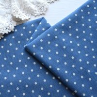 Тоненький джинс для одягу ляльки горох 5мм блакитний 36*50см TKG029
