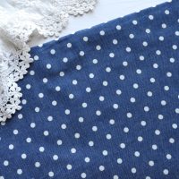 Тоненький джинс для одягу ляльки горох 5мм синій 36*50см TKG030