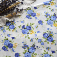 Бавовняна тканина Блакитні троянди 39*50см TKK055