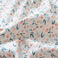 Тоненька бавовна тюльпани на рожевому 35*50см TKK084