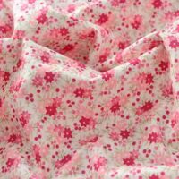 Тоненька бавовна маленькі рожеві квіти 35*50см TKK090