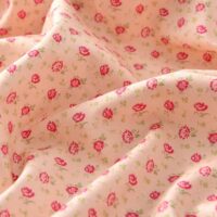 Тоненька бавовна бордові квіти на рожевому 35*50см TKK091