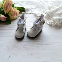 Чобітки для ляльки білі  5.5*2.7см AK248