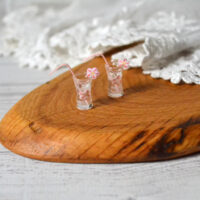 Мініатюрний напій 23*9мм з трубочкою рожевий AN016